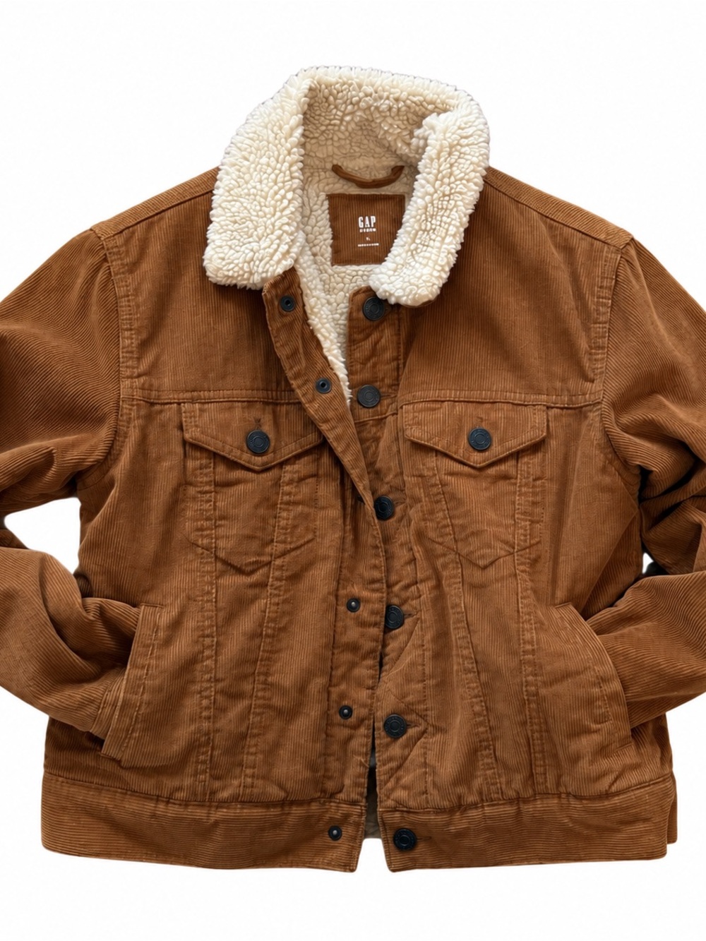 GAP Brown Corduroy Sherpa-Lined Jacket
